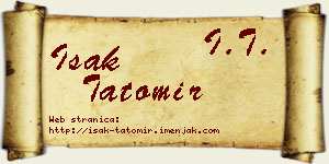 Isak Tatomir vizit kartica